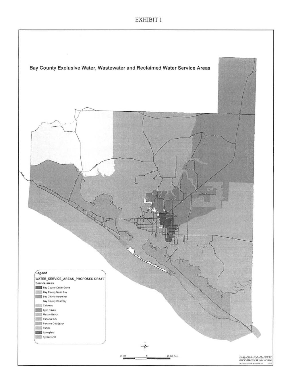 EXHIBIT 1 Bay County Exclusive Water, Wastewater and Reclaimed Water Service Areas WATER_SERVICE_AREAS_PROPOSEO DRAFT Ssrvtce areas Say