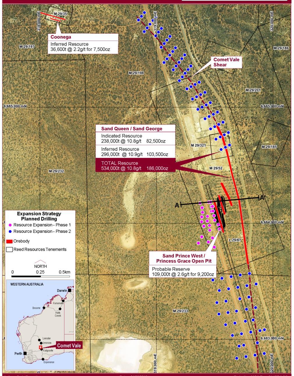 Figure 4 Surface view of planned drilling in