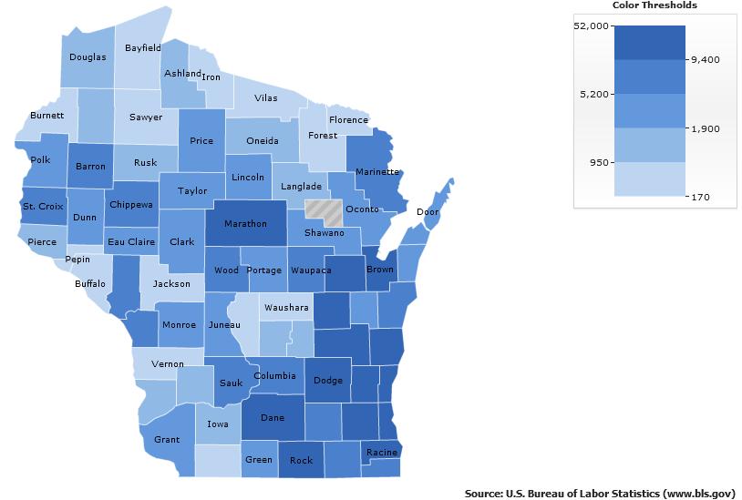Manufacturing Employment, 3Q 2016 Area All- Industry Manufacturing Total Percent Adams County 307 4763 6.4% Forest County 307 3144 9.8% Langlade County 1395 7391 18.