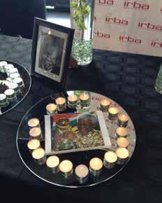 GENERAL NEWS The staff of the IRBA also attended a memorial lunch during the funeral week, at which each staff member lit a candle in commemoration while the informal IRBA choir led in song.