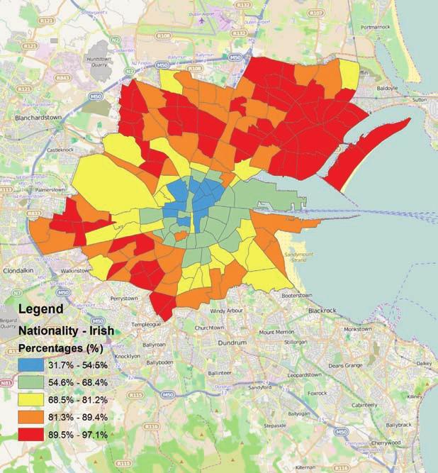 Ethnicity/ Nationality Areas within the north Dublin City council administrative area have the highest concentrations of Irish born people.