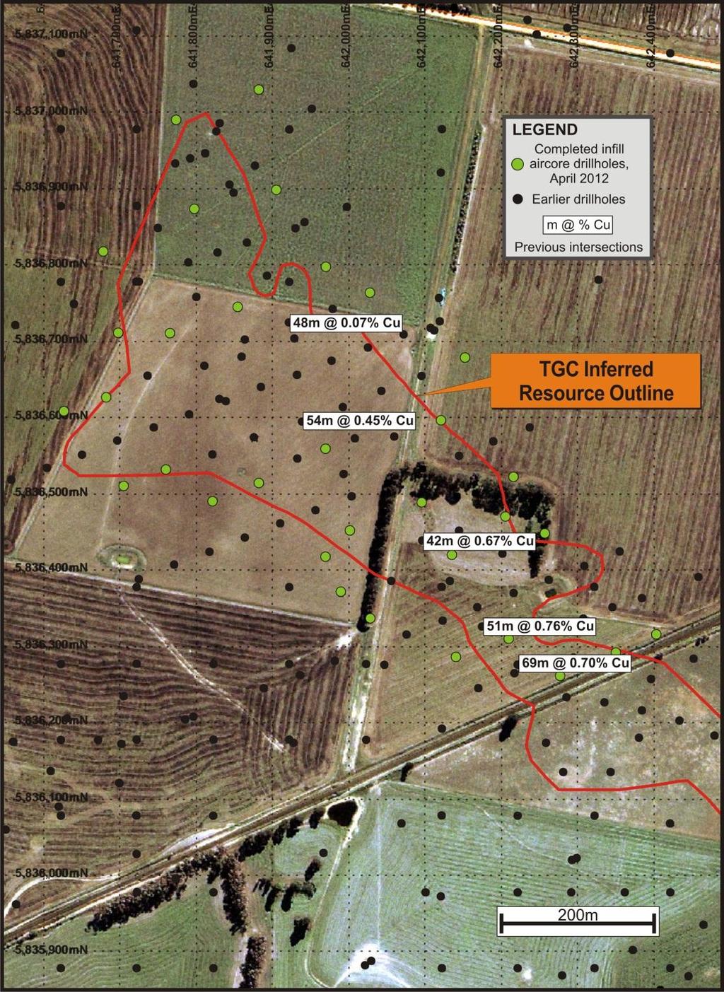 Figure 5 TGC Infill drilling completed to date, Plan view The Resource/Reserve Statements accurately reflect information compiled by Peter Hills in relation to Ore Reserves at the Tasmania Mine and
