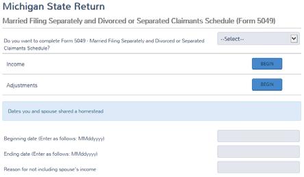 Suggested Steps for Completing a Michigan Return with Form 5049 (Cont.
