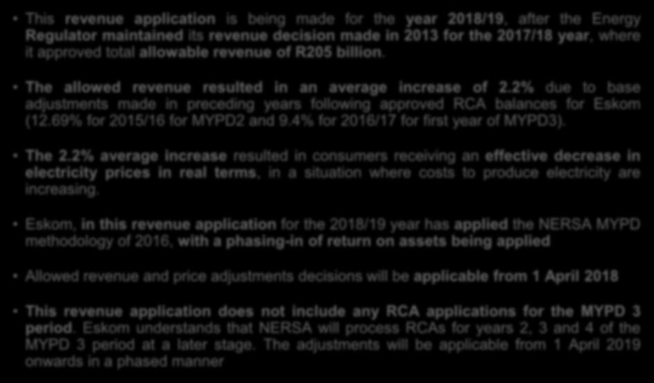 69% for 2015/16 for MYPD2 and 9.4% for 2016/17 for first year of MYPD3). The 2.