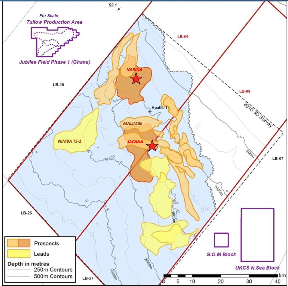 African Petroleum Corporation Limited Figure 3: Liberia 08 & 09 prospect portfolio (preapalis well) The Company contracted Maersk Drilling for a two well exploration drilling programme, with the