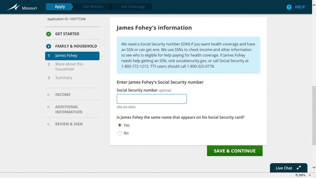 Social Security number is optional but will help make