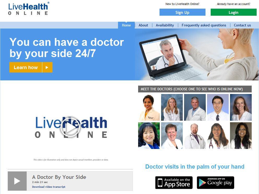 Sign up and get started Go to www.livehealthonline.