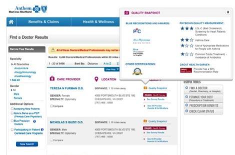 Find a doctor Selecting providers you know and trust Easy-to-use search functions allow members to find the care