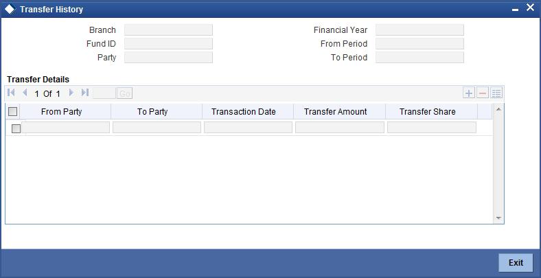 5.6.1 Viewing Transfer History Details You can query and view the transfer details for the profit calculated period in Transfer History screen.