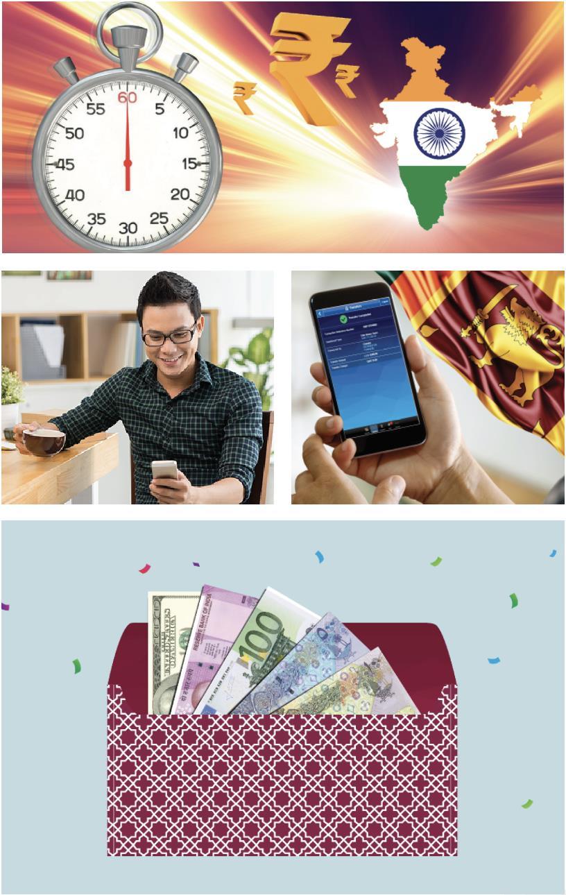 With Commercial Bank s award winning Mobile Banking and Internet Banking App, you can send money to India, Philippines, Sri Lanka, Nepal, Pakistan and benefit from: Instant money credit to partner