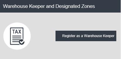 3. Registering as a Warehouse Keeper On logging into your e-services account you will see a button inviting you to apply to Register as a Warehouse Keeper.