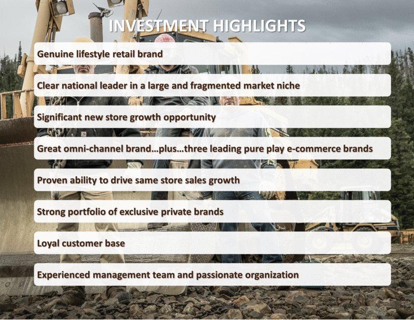INVESTMENT HIGHLIGHTS Genuine lifestyle retail brand Clear national leader in a large and fragmented market niche Significant new store growth opportunity Great omni-channel brand plus three