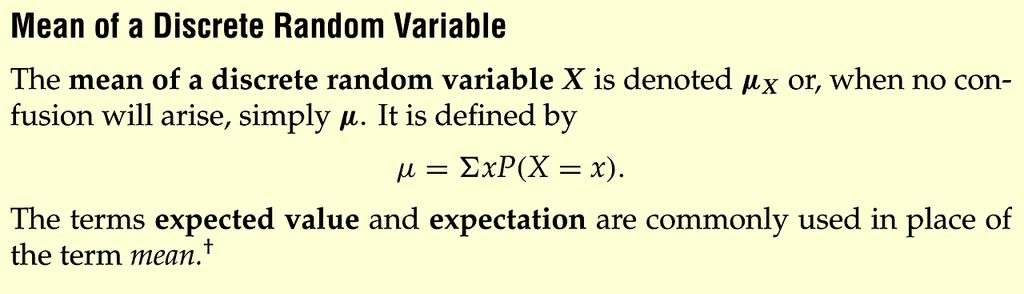 What is the Mean of a Discrete Random Variable?