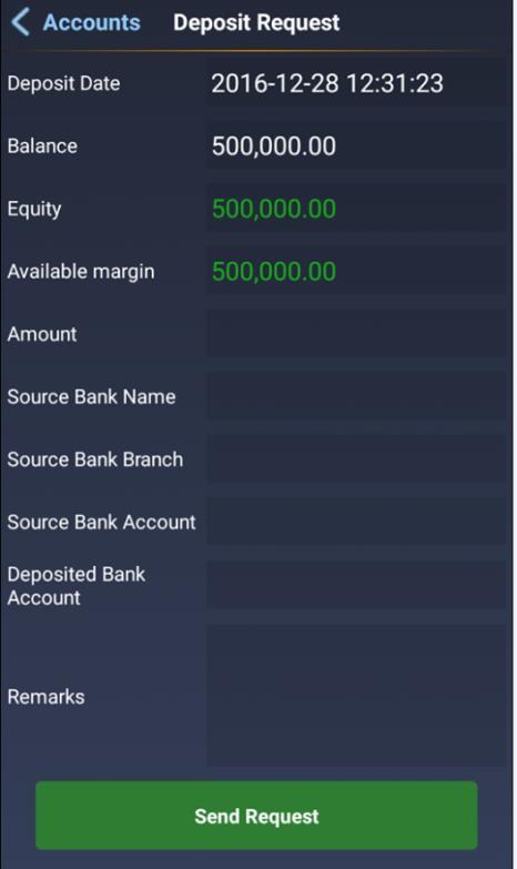 By clicking New Deposit tab below page will appear