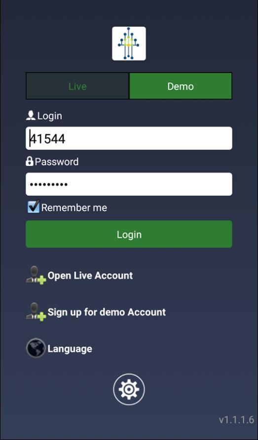 Select Demo Enter Username and Password Click Remember me if you want to
