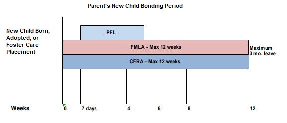 New Child Leave in CA: Paternity & Non-Birthing Maternity Full ABD Federal/CA Leave Chart Available HERE Paternity & Non-Birthing Maternity: FMLA and CFRA Job Protection: Employee will have up to 12