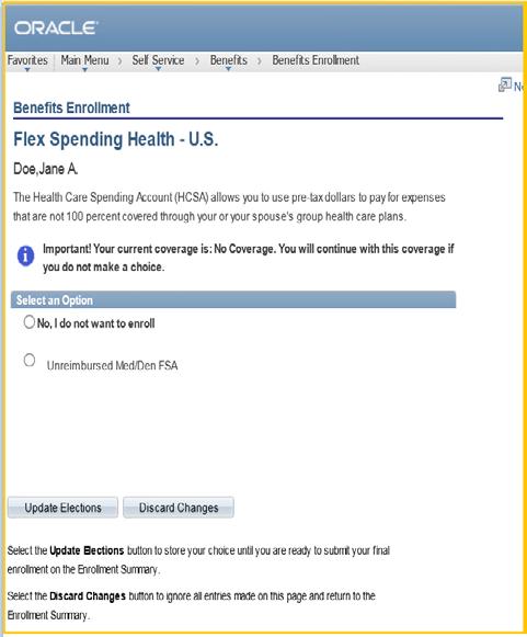 Click the Edit button next to the benefit you wish to review. To continue participating in the Flexible Spending Account(s) program next year.