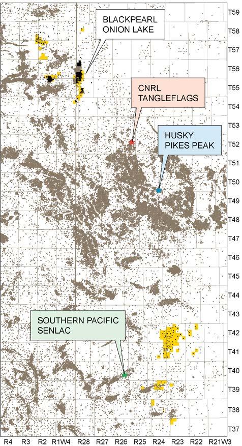 thermal development Other analogue thermal projects in Saskatchewan include CNRL s Tangleflags, Husky s Pikes Peak and Southern Pacific s Senlac The Lower Cummings at Onion Lake is geologically