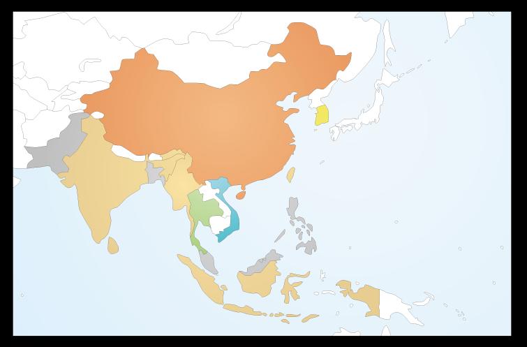 Presence in Asian Markets 6 Developing business with 81 offices in 15 countries and regions 1.1 million tons of paints annually (Reference: Total annual paint production in Japan amounts to 1.