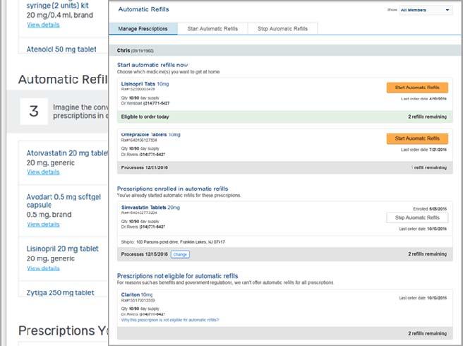 retail prescriptions to home delivery Enroll in and manage automatic refills Receive