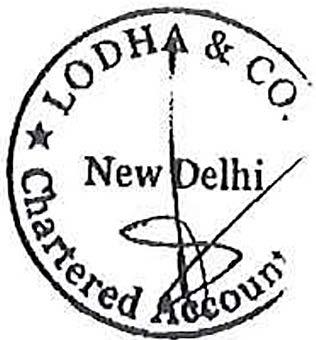 LODHA &CO 12, Bhagat Singh Marg, New Delhi - 110 001, India Telephone: 91 11 23710176 / 23710177 / 23364671 / 2414 Fax : 91 11 23345168 / 23314309 E-mail : delhi@lodhaco.