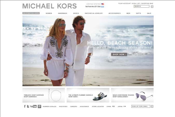 E-COMMERCE Communicates brand image with full product assortment displayed on website Reinforces the luxury image of our brands Allows us to communicate
