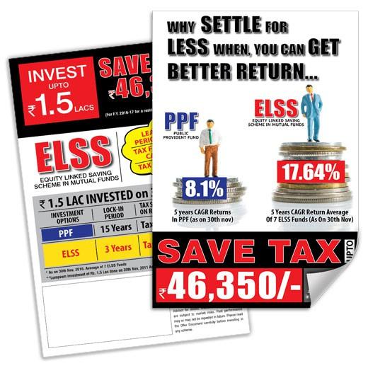ELSS FLYER ELSS (INVEST SMART) COST: PRINTSHOP PPF VS