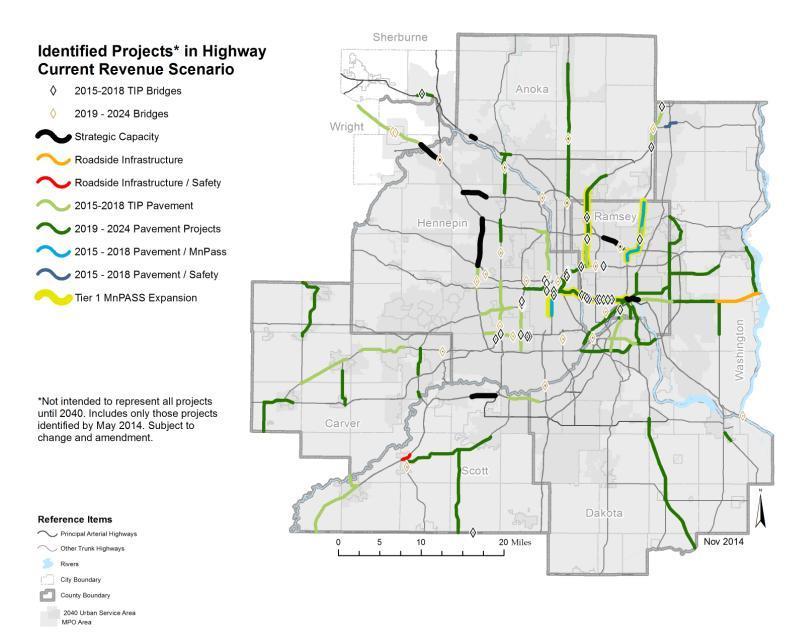 Highway Investment Plan Projects shown are identified in Metro District s