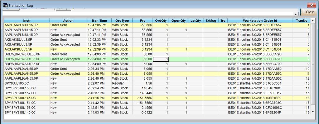 6.4. Market Depth The Market Depth Window displays information about both ISE and away market securities.