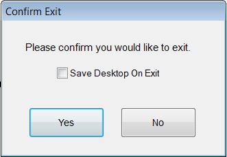 2. You can wait until you exit Nasdaq Precise, at which time the system will display a "Confirm Exit" dialogue that will prompt you to save your latest settings: Check the "Save Desktop On Exit" box