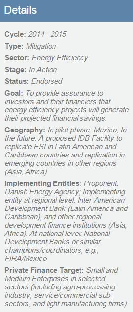 Key features & Updates Led by the Inter-American Development Bank with support from the Danish Energy Agency, this insurance product