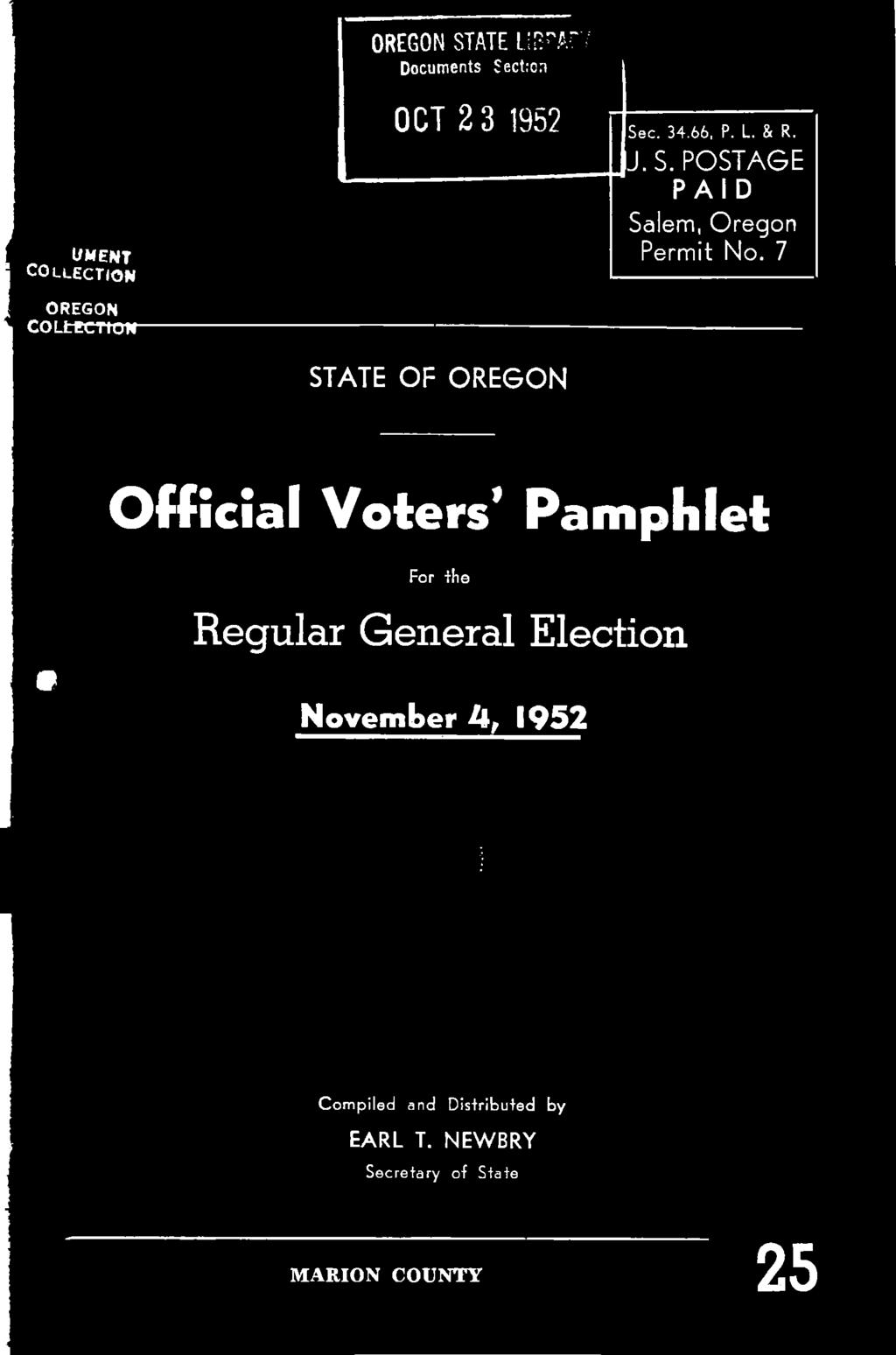 No. 7 OREGON CO LLECTION STATE OF OREGON