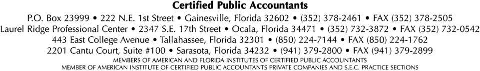 INDEPENDENT AUDITORS REPORT The Honorable Mayor and Members of the City Commission City of Sarasota Sarasota, Florida We have audited the accompanying financial statements of the governmental