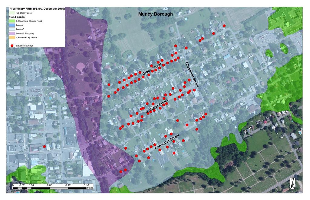 FIGURE 2-2 MAP OF SURVEYED PROPERTIES IN MUNCY BOROUGH Nonstructural