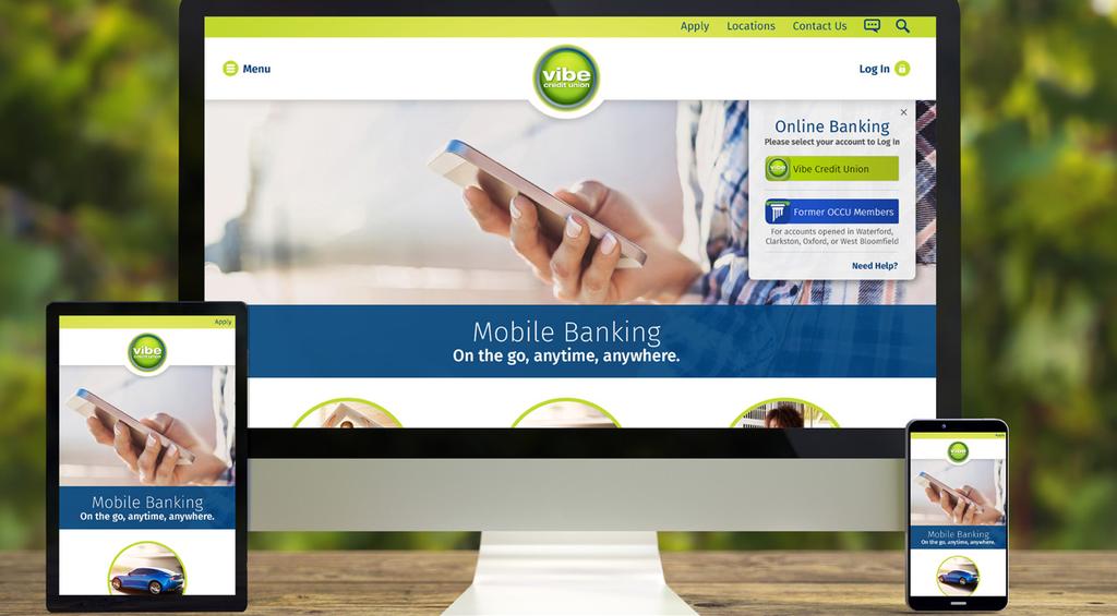You will continue to use your current log in and password. MOBILE BANKING On 01/03/2019, the mobile app will now be called OCCU/Vibe.