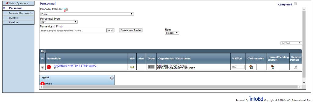 To select personnel, enter surname, select name, confirm details of the personnel and then click Add. ii.