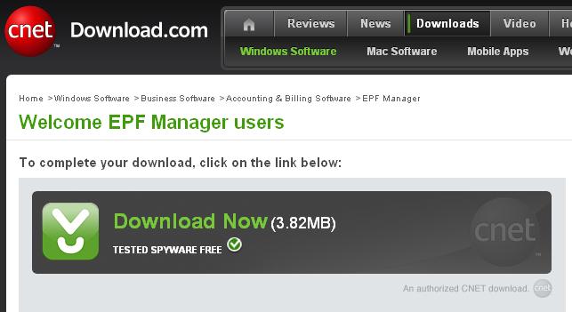 NET framework is not installed it will automatically get downloaded from Microsoft website and will install. Click Run button, if asked. You will be taken to the welcome screen of the EPF Manager V1.