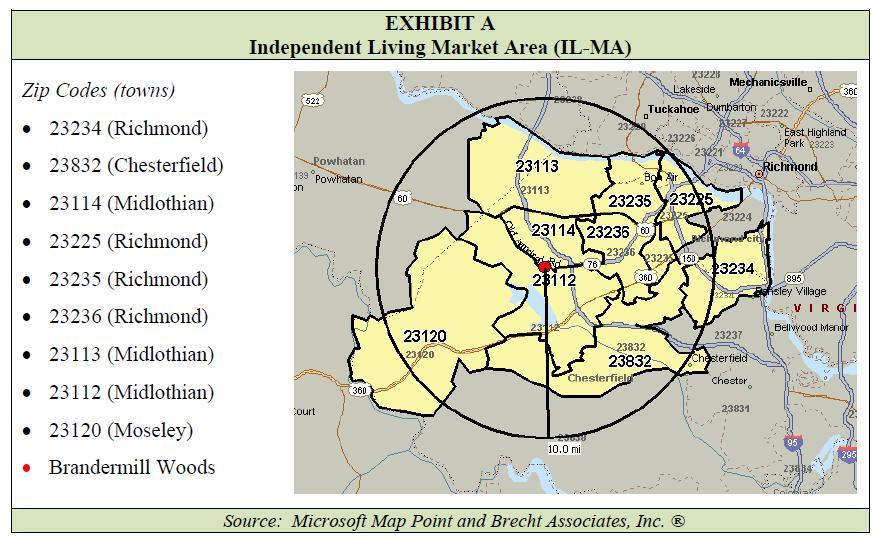 PRIMARY MARKET AREA General Brandermill Woods' primary market area ("PMA") consists of the geographic area from which the majority of residents of the community can be expected to be drawn.