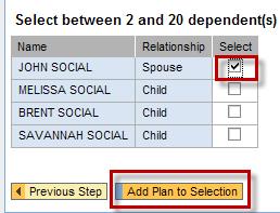 MAKING A VISION PLAN SELECTION To change Vision Plans or add/ delete dependent (s), click on the radio button in front of your current