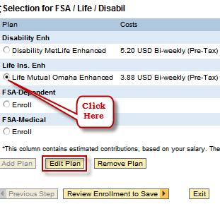 1/1/2018) Click in the check box in front of Group Life Enhanced to select the plan option you desire. Then click the Select Beneficiaries link to choose your beneficiaries.