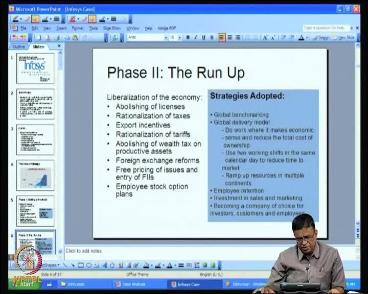 (Refer Slide Time: 23:30) What about the run up stage? So, the run up stage characterized the liberalization of the economy.