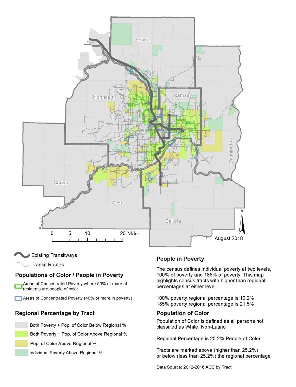 Figure 10-2: Population and Existing Transit System 2040 TRANSPORTATION POLICY