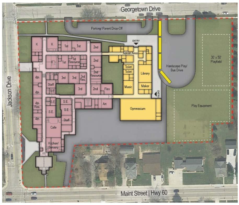 Option 2: Remodel Jackson Elementary The project would include: adding a secure entrance/office to better control visitor access adding a gym to meet the physical education requirements and creating