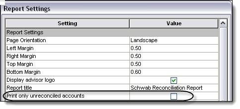 CUSTOMIZING THE SHARE RECONCILIATION REPORT PRINTING ALL PORTFOLIOS By default, the Share Reconciliation report only shows out of balance positions.