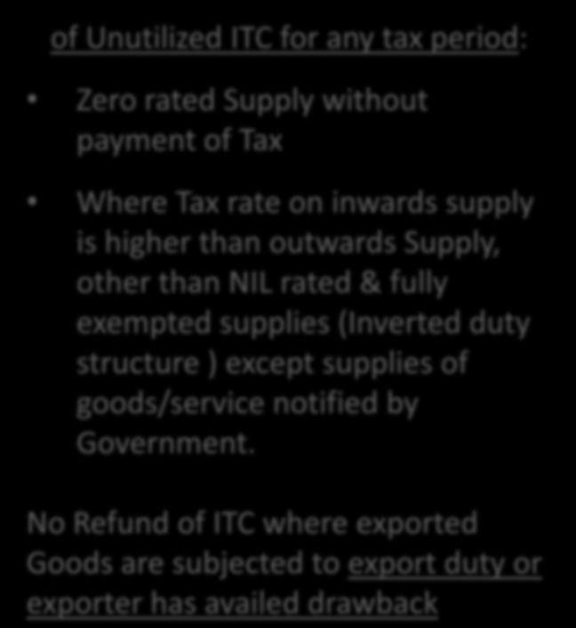 of goods/service notified by Government.