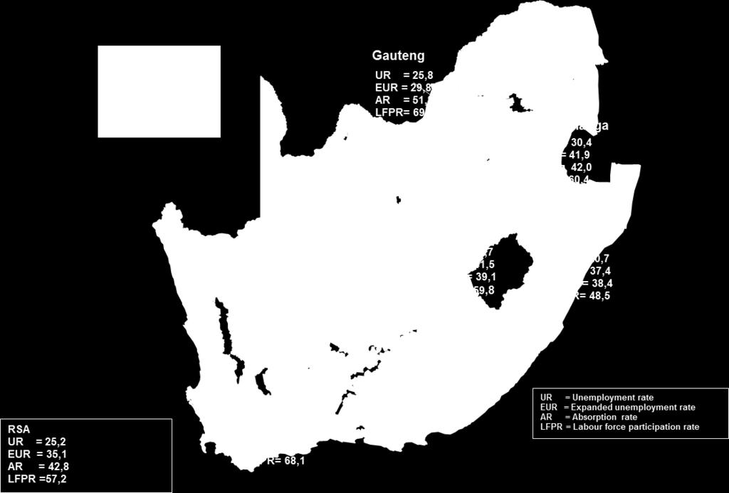 The rate increased in all provinces, with the largest increases recorded in Northern Cape and Limpopo