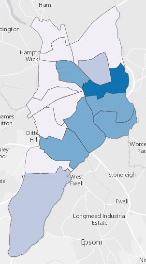 In September 2016 the households affected by the Benefit Cap were more evenly spread around the borough.