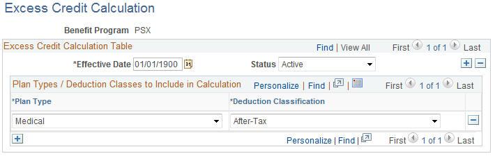 Setting Up Flexible Credits Chapter 3 Navigation Set Up HCM, Product Related, Automated Benefits, Flex Credit Management, Excess Credit Calculation, Excess Credit Calculation Image: Excess Credit