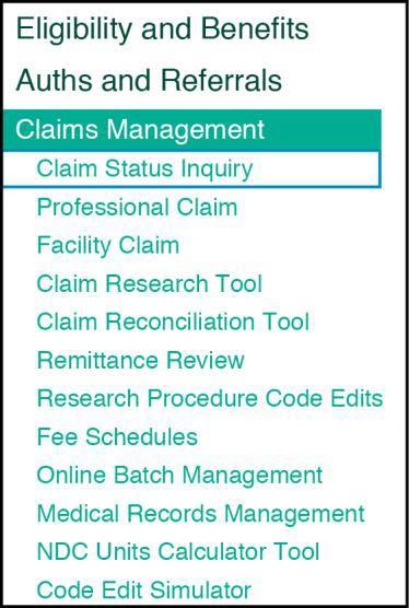 Online Claim Status Providers can check the status of their claims at www.availity.com.