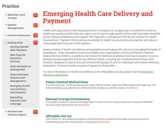 Links from CMS, the Affordable Care